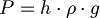  P = h \cdot \rho \cdot g 