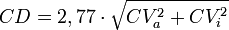  CD = 2,77 \cdot \sqrt{CV^2_a + CV^2_i}