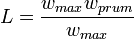  L = \frac{w_{max} – w_{prum}}{w_{max}} 