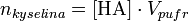 n_{kyselina} = [\mbox{HA}] \cdot V_{pufr}