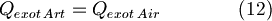 Q_{exot\,Art}  = Q_{ exot\,Air}  \qquad \qquad(12)