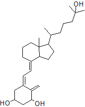 chemická struktura 1,25-hydroxycholekalciferolu